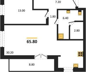 1-к квартира, вторичка, 66м2, 9/13 этаж