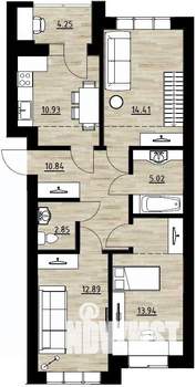 4-к квартира, строящийся дом, 103м2, 4/4 этаж