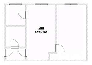 2-к квартира, вторичка, 40м2, 3/3 этаж