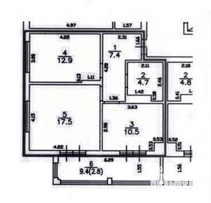 2-к квартира, вторичка, 53м2, 5/10 этаж