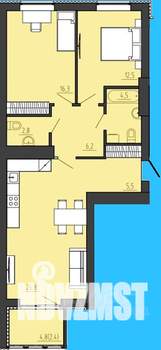 2-к квартира, вторичка, 79м2, 2/8 этаж