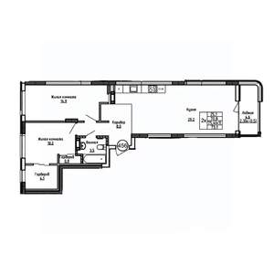 2-к квартира, вторичка, 73м2, 6/9 этаж