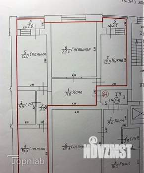 3-к квартира, вторичка, 86м2, 7/8 этаж