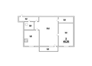 2-к квартира, вторичка, 47м2, 3/5 этаж
