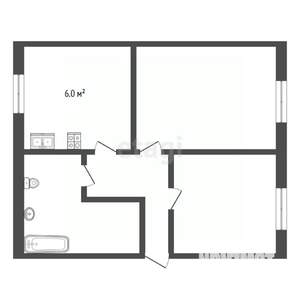 2-к квартира, вторичка, 54м2, 2/3 этаж