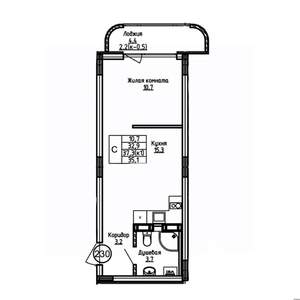 Студия квартира, вторичка, 35м2, 3/9 этаж