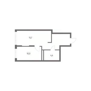 1-к квартира, строящийся дом, 38м2, 2/8 этаж