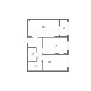 2-к квартира, строящийся дом, 63м2, 7/8 этаж