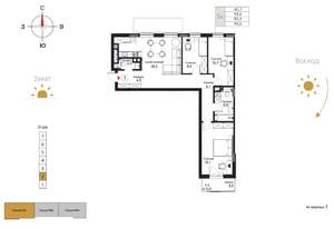 3-к квартира, строящийся дом, 93м2, 2/7 этаж