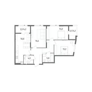 3-к квартира, вторичка, 92м2, 5/12 этаж