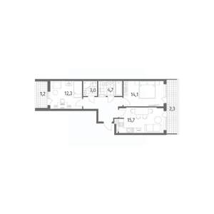 2-к квартира, строящийся дом, 63м2, 8/8 этаж