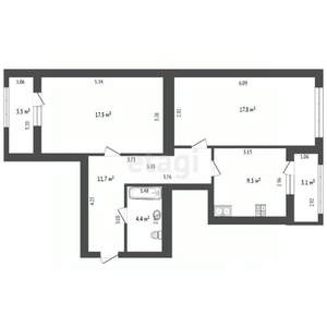 2-к квартира, вторичка, 61м2, 6/8 этаж