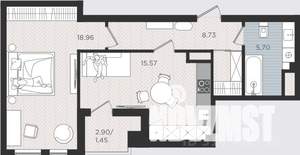 1-к квартира, вторичка, 50м2, 3/10 этаж