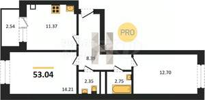 1-к квартира, вторичка, 35м2, 8/9 этаж