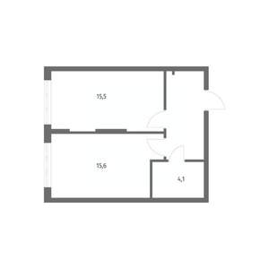 1-к квартира, строящийся дом, 42м2, 3/8 этаж