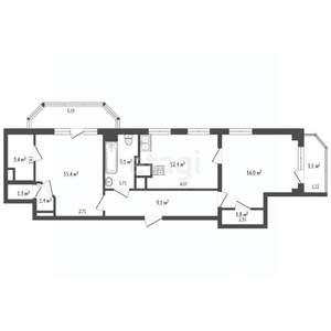 2-к квартира, вторичка, 65м2, 4/12 этаж