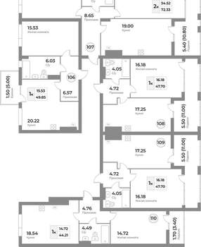 1-к квартира, вторичка, 48м2, 5/7 этаж