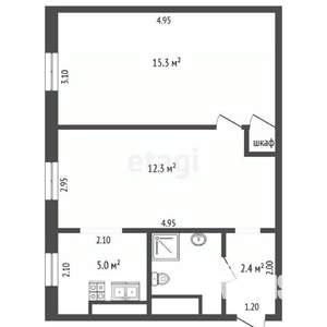 2-к квартира, вторичка, 40м2, 3/3 этаж