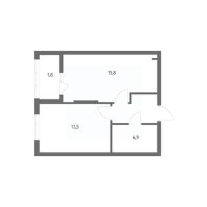 1-к квартира, вторичка, 40м2, 1/8 этаж