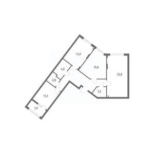 3-к квартира, вторичка, 92м2, 2/8 этаж