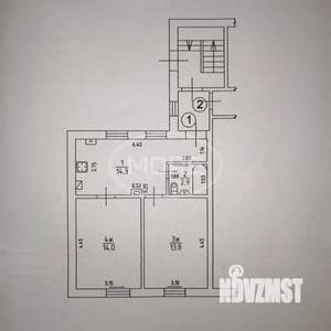 2-к квартира, вторичка, 46м2, 1/2 этаж