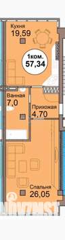 1-к квартира, вторичка, 58м2, 5/5 этаж
