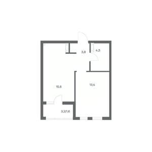 1-к квартира, строящийся дом, 39м2, 8/18 этаж