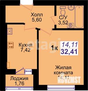 1-к квартира, вторичка, 33м2, 5/10 этаж