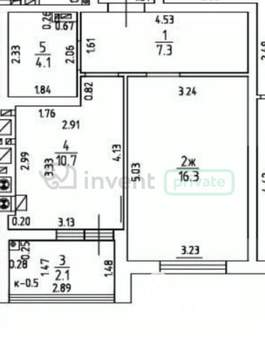 1-к квартира, вторичка, 38м2, 3/9 этаж