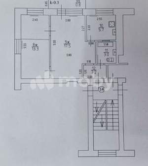 3-к квартира, вторичка, 43м2, 4/5 этаж