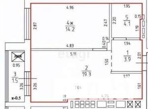 1-к квартира, вторичка, 42м2, 10/10 этаж