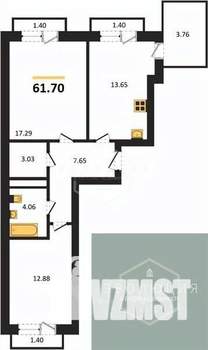 2-к квартира, вторичка, 62м2, 9/9 этаж