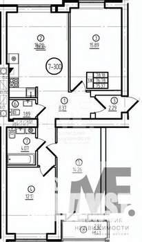 3-к квартира, вторичка, 77м2, 7/9 этаж