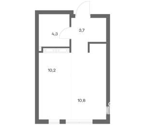 1-к квартира, строящийся дом, 29м2, 4/18 этаж