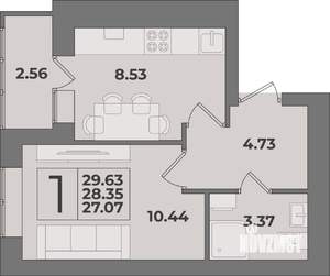 1-к квартира, вторичка, 30м2, 1/9 этаж