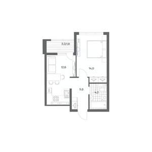 1-к квартира, строящийся дом, 38м2, 18/18 этаж