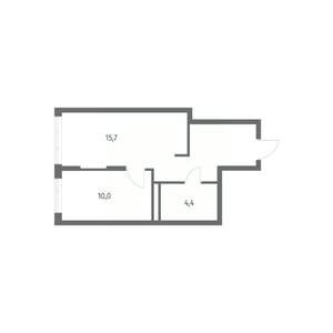 1-к квартира, строящийся дом, 38м2, 3/8 этаж