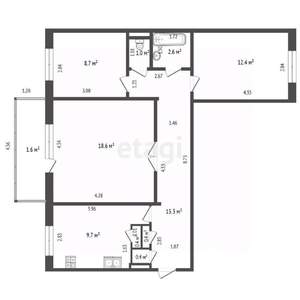 3-к квартира, вторичка, 71м2, 5/9 этаж
