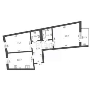 2-к квартира, вторичка, 56м2, 8/13 этаж
