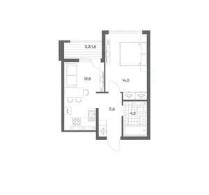 1-к квартира, строящийся дом, 38м2, 18/18 этаж