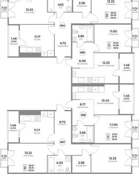 2-к квартира, вторичка, 55м2, 10/10 этаж