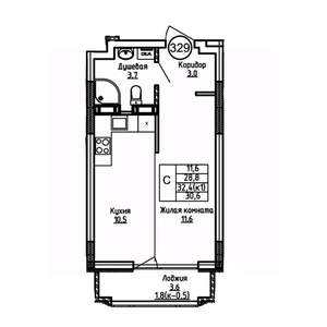 Студия квартира, вторичка, 31м2, 6/9 этаж