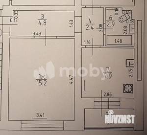 2-к квартира, вторичка, 49м2, 5/5 этаж
