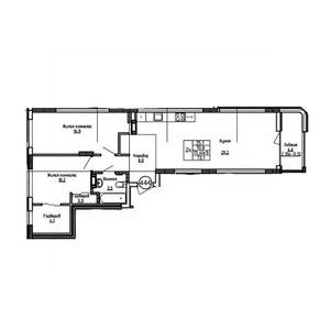 2-к квартира, вторичка, 73м2, 4/9 этаж