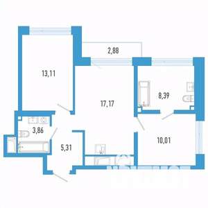 2-к квартира, вторичка, 59м2, 7/26 этаж