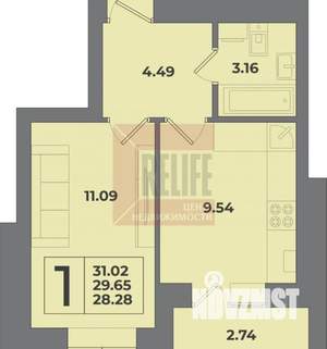 1-к квартира, вторичка, 31м2, 1/9 этаж