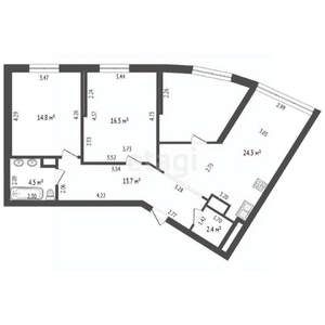 3-к квартира, вторичка, 86м2, 13/15 этаж