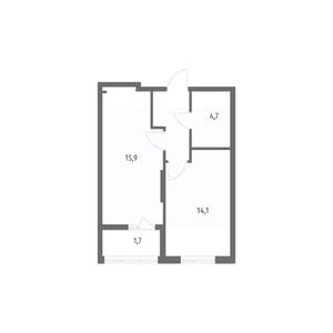 1-к квартира, строящийся дом, 41м2, 2/8 этаж