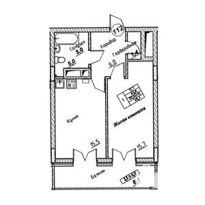 1-к квартира, вторичка, 46м2, 7/7 этаж