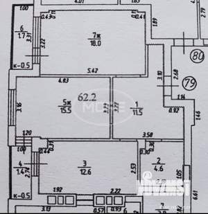 2-к квартира, вторичка, 62м2, 11/16 этаж
